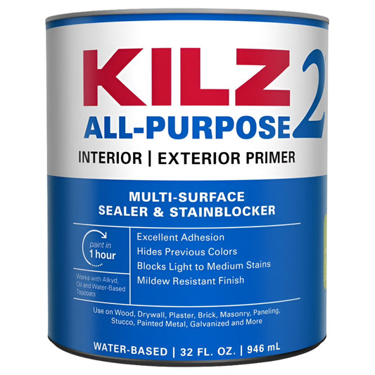 KILZ 2 ALL PURPOSE 1 qt. White Interior/Exterior Multi-Surface Primer, Sealer, and Stain Blocker