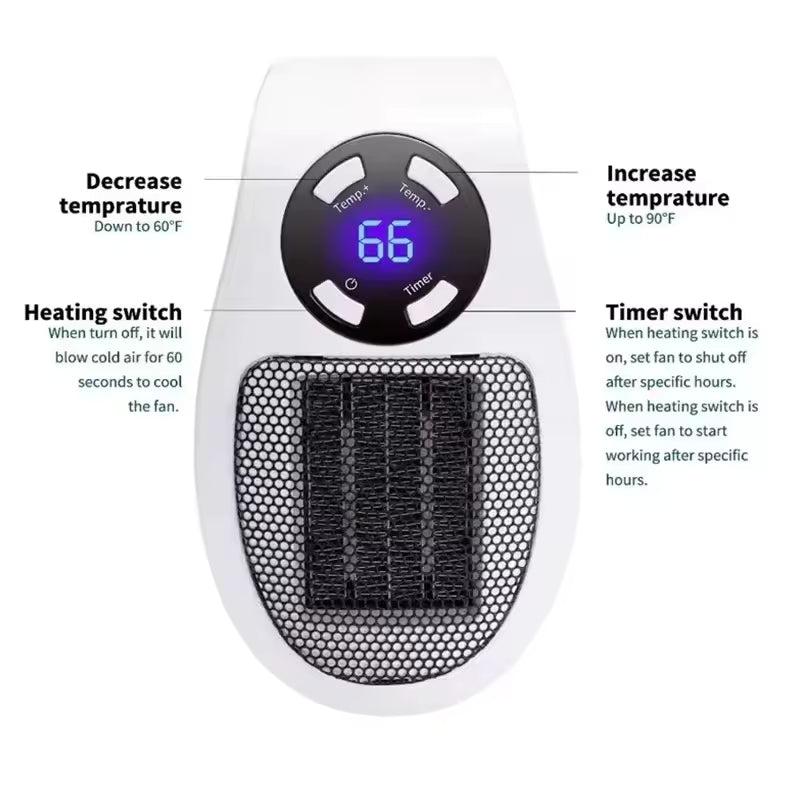 Portable Heater Electric Heater Convenient Room Heater Heating Warm Air Blower