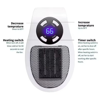 Portable Heater Electric Heater Convenient Room Heater Heating Warm Air Blower