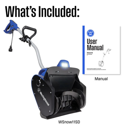Corded Snow Shovel, 11-inches Wide, Electric Snow Shovel with 20ft Throwing Dist
