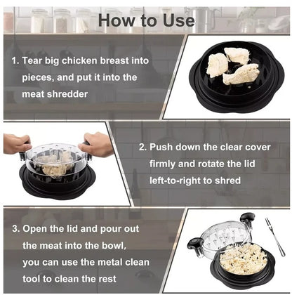 Large Chicken Shredder Tool Twist Meat Shredding Grinder Handles Non-Slip No BPA